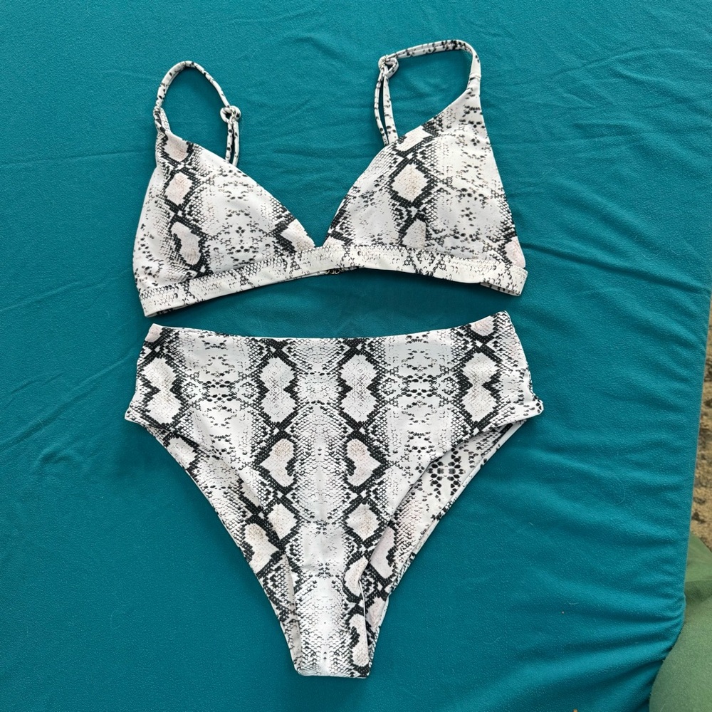 Snakeskin Print Bikini Set